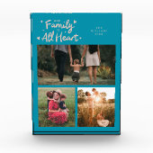 Our Family Is All Heart Aqua Peach フォトブロック (正面)