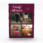 Our Family Is All Heart Cranberry フォトブロック (正面)