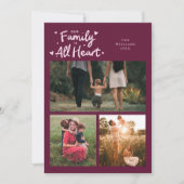Our Family Is All Heart Cranberry Valentines Photo シーズンカード (正面)