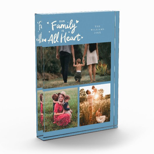 Our Family Is All Heart Denim Blue フォトブロック (左)