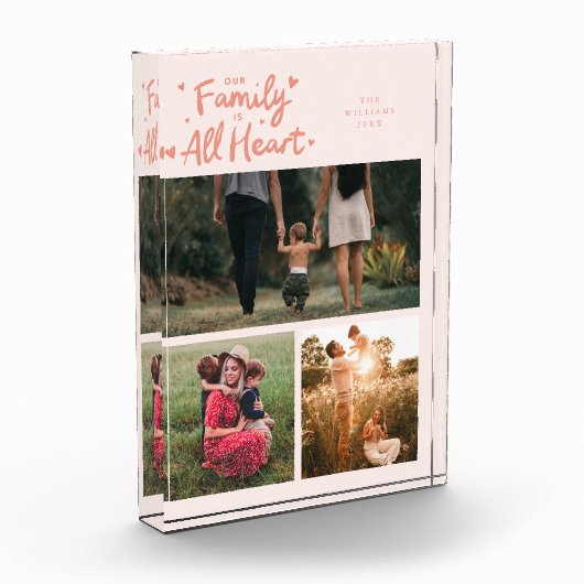 Our Family Is All Heart Peach フォトブロック (左)