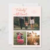 Our Family Is All Heart Peach Valentines Day Photo シーズンカード (正面)