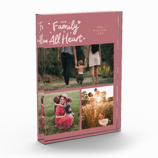 Our Family Is All Heart Pink フォトブロック (左)
