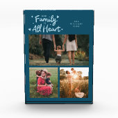 Our Family Is All Heart Teal フォトブロック (正面)