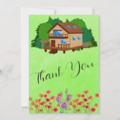 Our Family Loved the Cabin in the Woods Rustic  サンキューカード (正面)