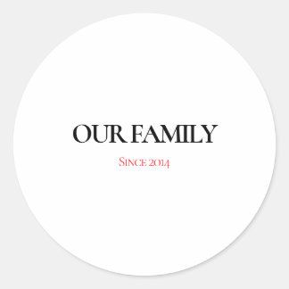 Our Family Personalized Classic Round Sticker ラウンドシール