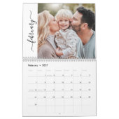 Our Family Photo 12 Month Script Calendar カレンダー (2月 2027)