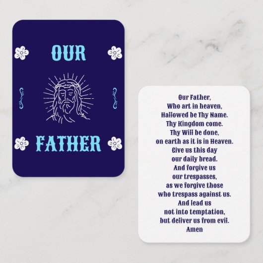Our Father Prayer Card – Traditional Language プレイスカード (正面/裏面)