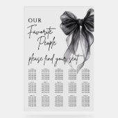 Our Favorite People Bow Wedding Seating Chart アクリルサイン (正面)