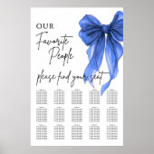 Our Favorite People Bow Wedding Seating Chart ポスター (正面)