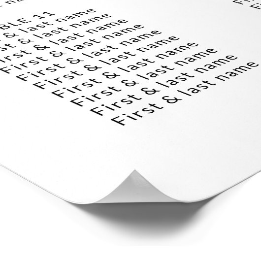 Our Favorite People Bow Wedding Seating Chart ポスター (角)