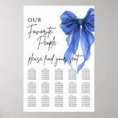Our Favorite People Bow Wedding Seating Chart ポスター (正面)