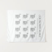 Our Favorite People Wedding Seating Chart Fabric タペストリー (正面(横))