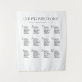 Our Favorite People Wedding Seating Chart Fabric タペストリー (正面)