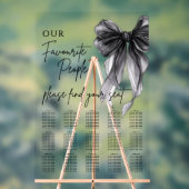 Our Favourite People Bow Wedding Seating Chart アクリルサイン (ニュートラル)