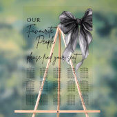 Our Favourite People Bow Wedding Seating Chart アクリルサイン (ニュートラル)