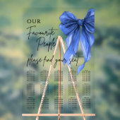 Our Favourite People Bow Wedding Seating Chart アクリルサイン (ニュートラル)
