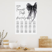 Our Favourite People Bow Wedding Seating Chart ポスター (キッチン)