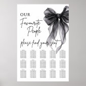 Our Favourite People Bow Wedding Seating Chart ポスター (正面)