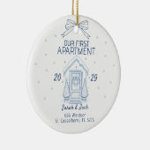 Our First Apartment Custom Year & Names セラミックオーナメント (右)