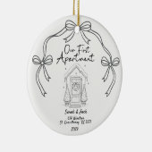 Our First Apartment Custom Year & Names セラミックオーナメント (右)