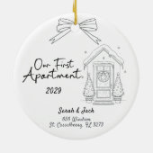 Our First Apartment Custom Year & Names セラミックオーナメント (裏面)