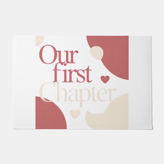 Our First Chapter Valentines Couple Love Quote ドアマット (正面)