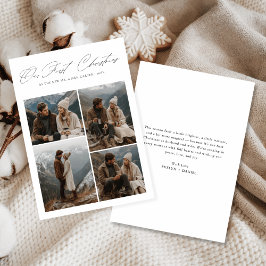 Our First Christmas 4 Photo Script Newlyweds シーズンカード