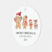 Our First Christmas as a Family of Four メタルオーナメント (正面左)