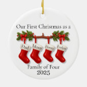 Our First Christmas as a Family of Four 2025 セラミックオーナメント (裏面)