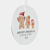 Our First Christmas as a Family of Three メタルオーナメント (正面右)