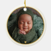 Our First Christmas As Grandma Grandpa Baby Photo セラミックオーナメント (裏面)