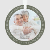 Our First Christmas As Grandparents Modern Photo オーナメント (裏面)