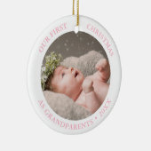 Our First Christmas as Grandparents Modern Photo セラミックオーナメント (右)