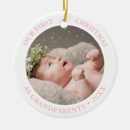 Our First Christmas as Grandparents Modern Photo セラミックオーナメント