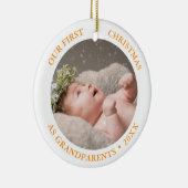 Our First Christmas as Grandparents Modern Photo セラミックオーナメント (右)