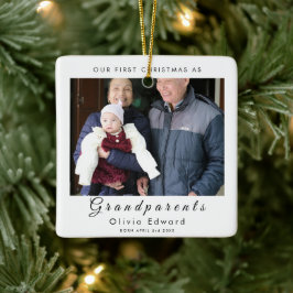 Our First Christmas as Grandparents Photo Design セラミックオーナメント