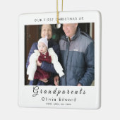 Our First Christmas as Grandparents Photo Design セラミックオーナメント (左)