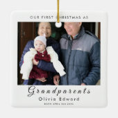 Our First Christmas as Grandparents Photo Design セラミックオーナメント (裏面)