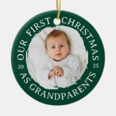 Our First Christmas as Grandparents – Photo Green セラミックオーナメント (正面)