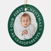 Our First Christmas as Grandparents – Photo Green セラミックオーナメント (左)