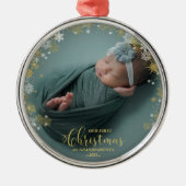 Our First Christmas As Grandparents Photo Ornament メタルオーナメント (正面)