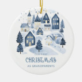 Our first Christmas as Grandparents Village Navy セラミックオーナメント (正面)
