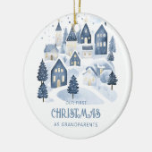 Our first Christmas as Grandparents Village Navy セラミックオーナメント (左)