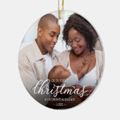 Our First Christmas as Mom and Dad Baby Photo セラミックオーナメント (左)