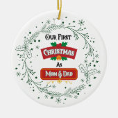 Our First Christmas as Mom & Dad Ornament セラミックオーナメント (正面)