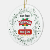 Our First Christmas as Mom & Dad Ornament セラミックオーナメント (左)