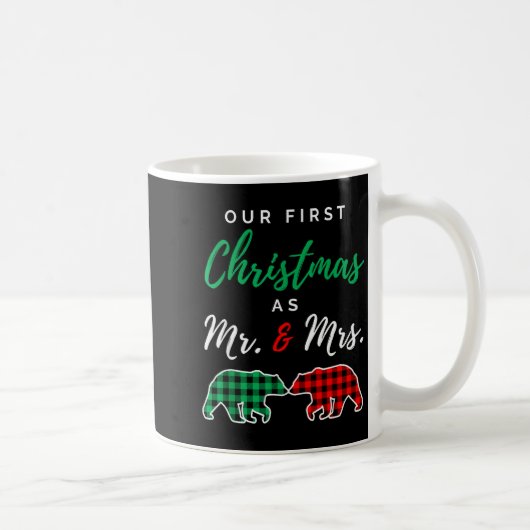 Our First Christmas As Mr. And Mrs. Buffalo Plaid コーヒーマグカップ (右)