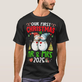 Our First Christmas As Mr  Mrs 2025 Couple  Tシャツ