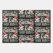 Our First Christmas As Mr & Mrs 2025 Couples Xmas ラッピングペーパーシート (正面)